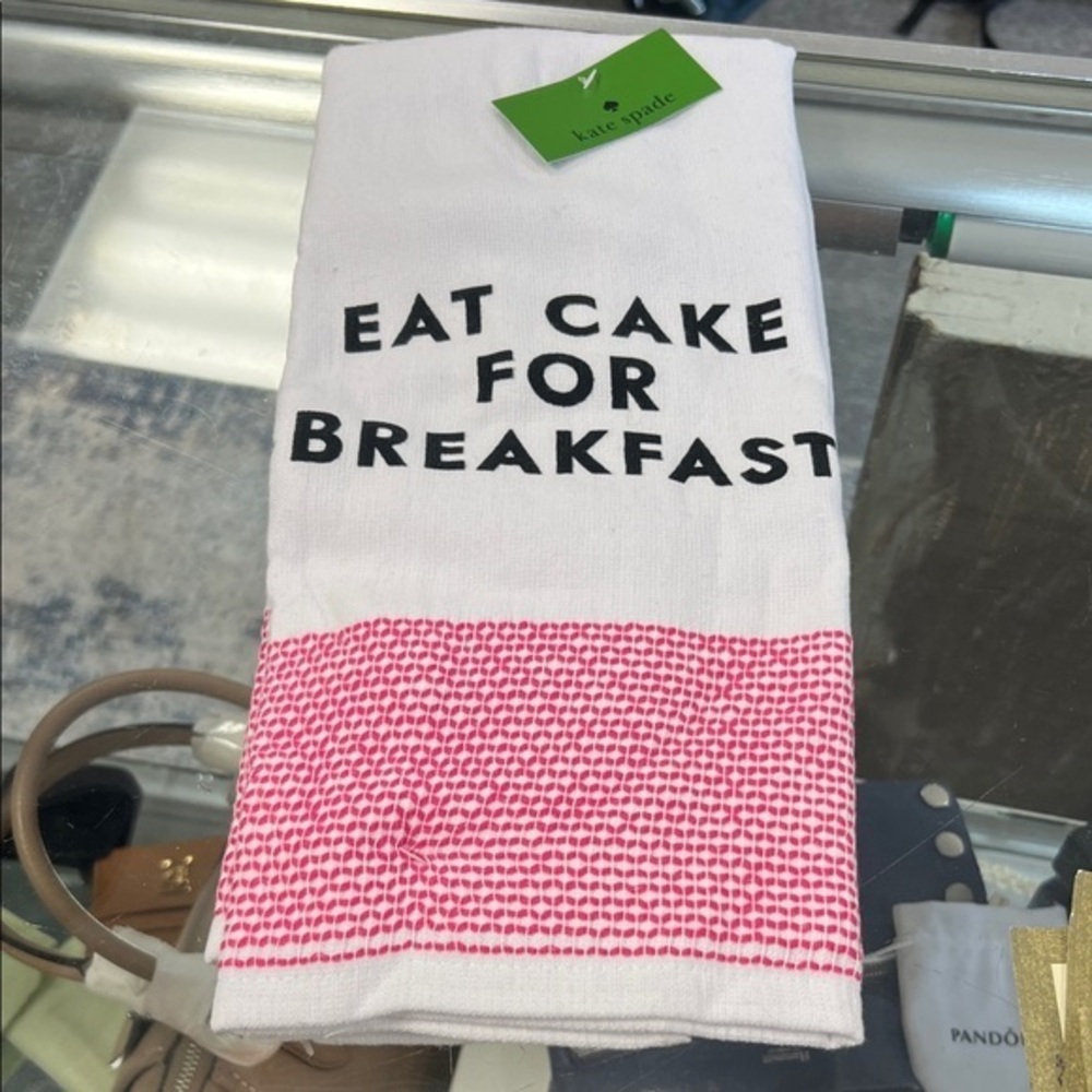 Kate Spade White Towel with Pink Pattern